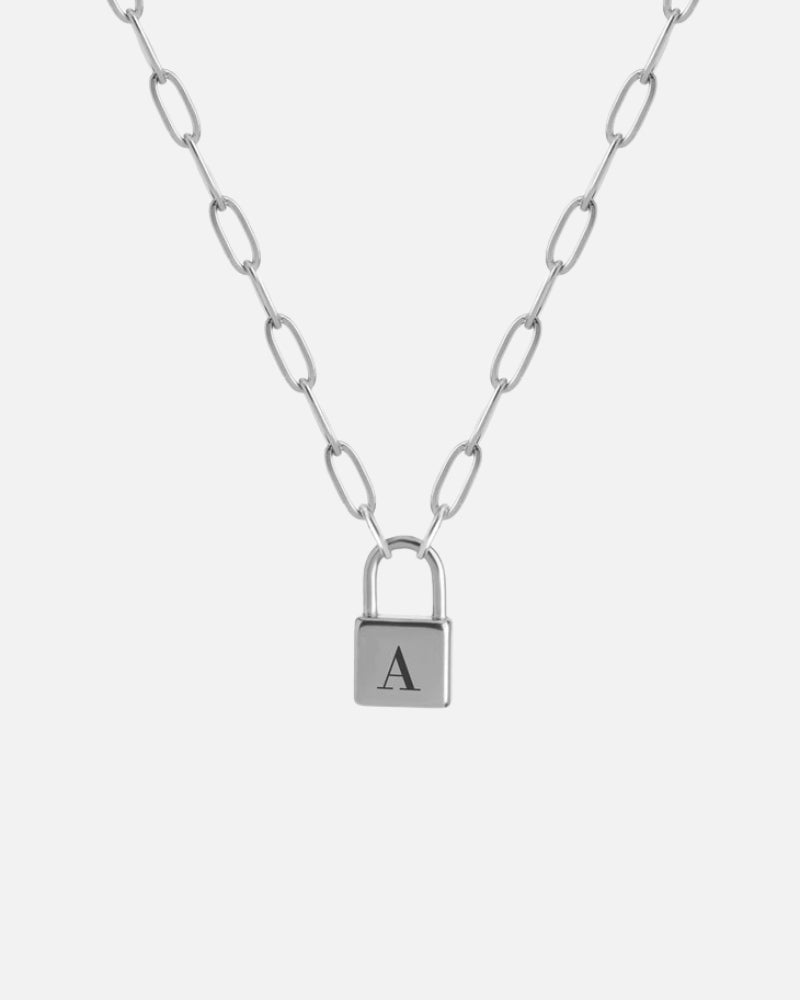 Initial Lock Necklace