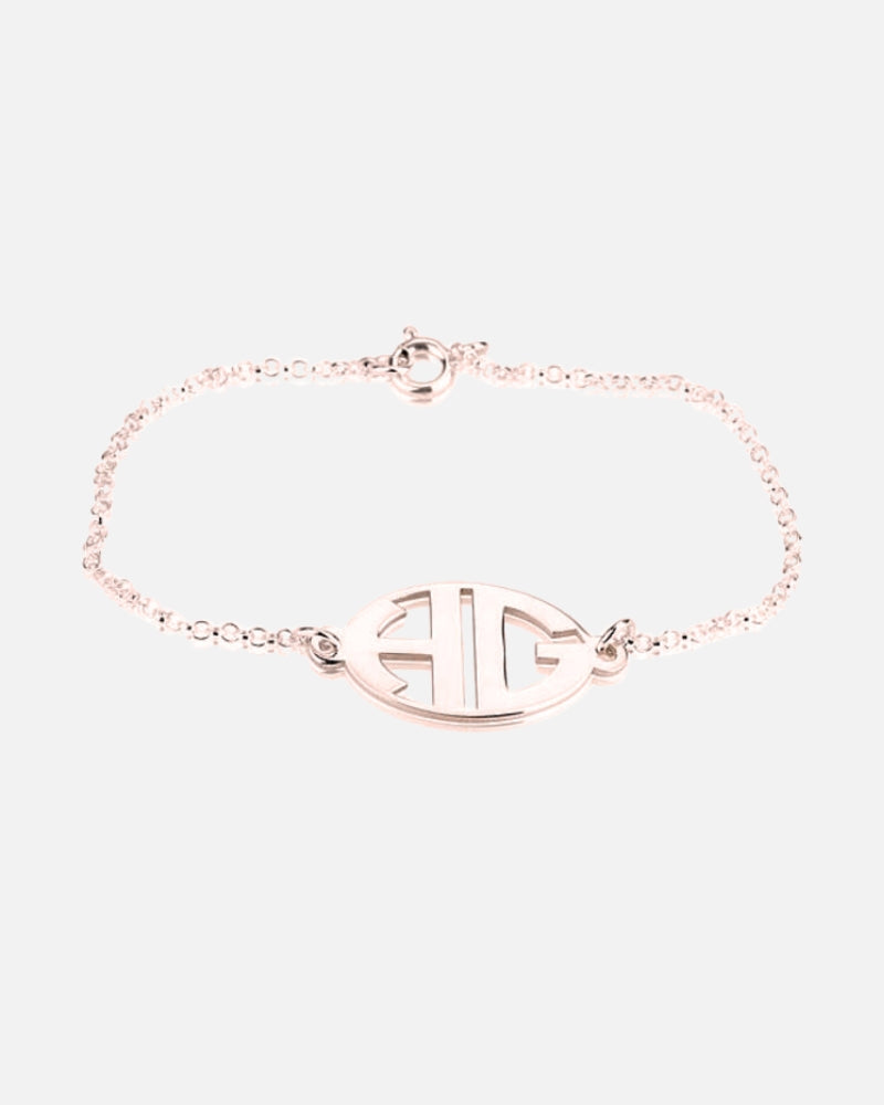 Block Letter Cut Out Monogram Bracelet