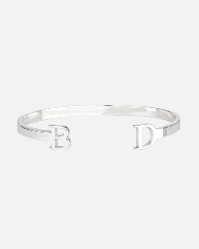 Two Initial Bangle Bracelet