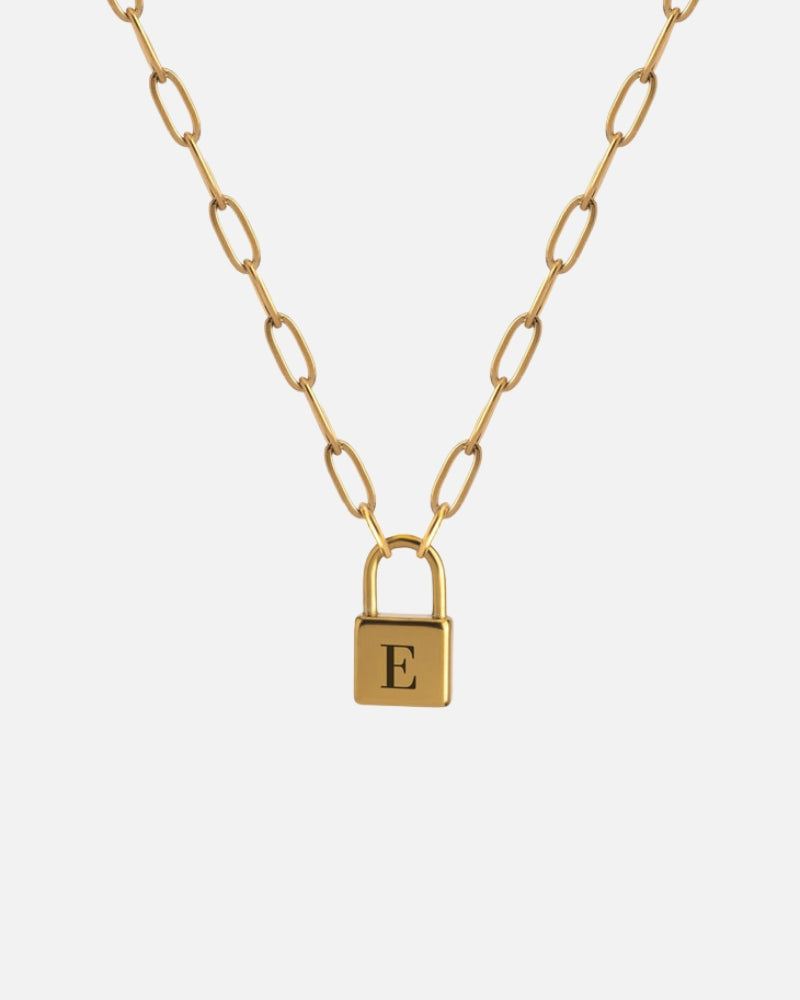 Initial Lock Necklace