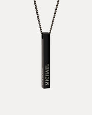 Black 3D Bar Necklace for men