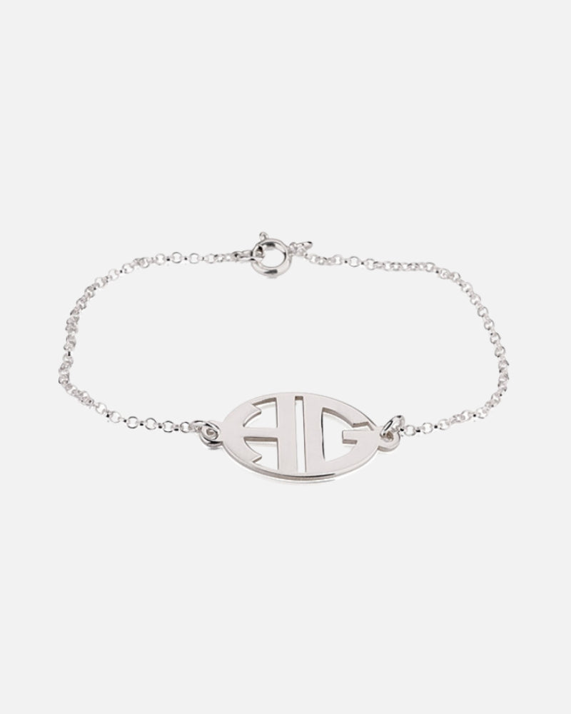 Block Letter Cut Out Monogram Bracelet