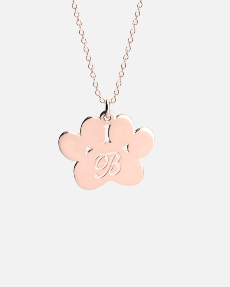 Paw Necklace with Initial Collection