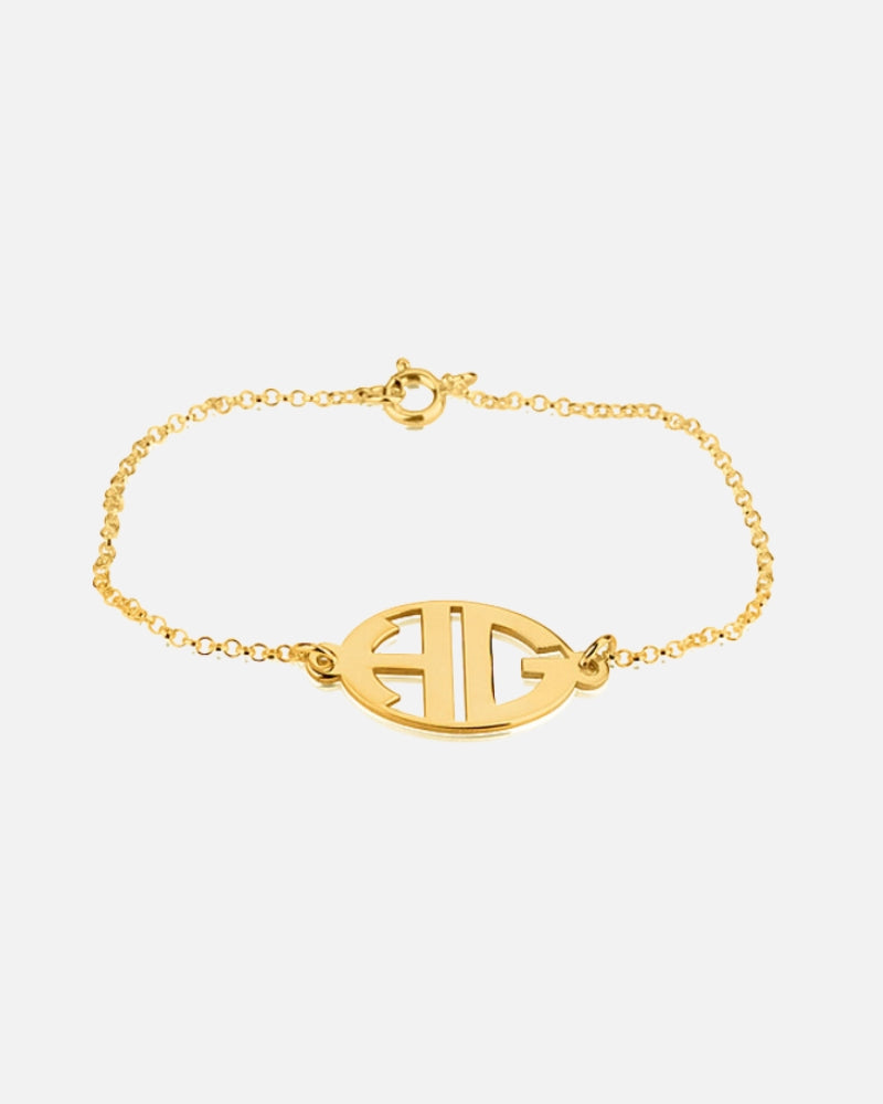 Block Letter Cut Out Monogram Bracelet