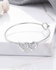 Engraved Hearts Charm Bracelet for Mom